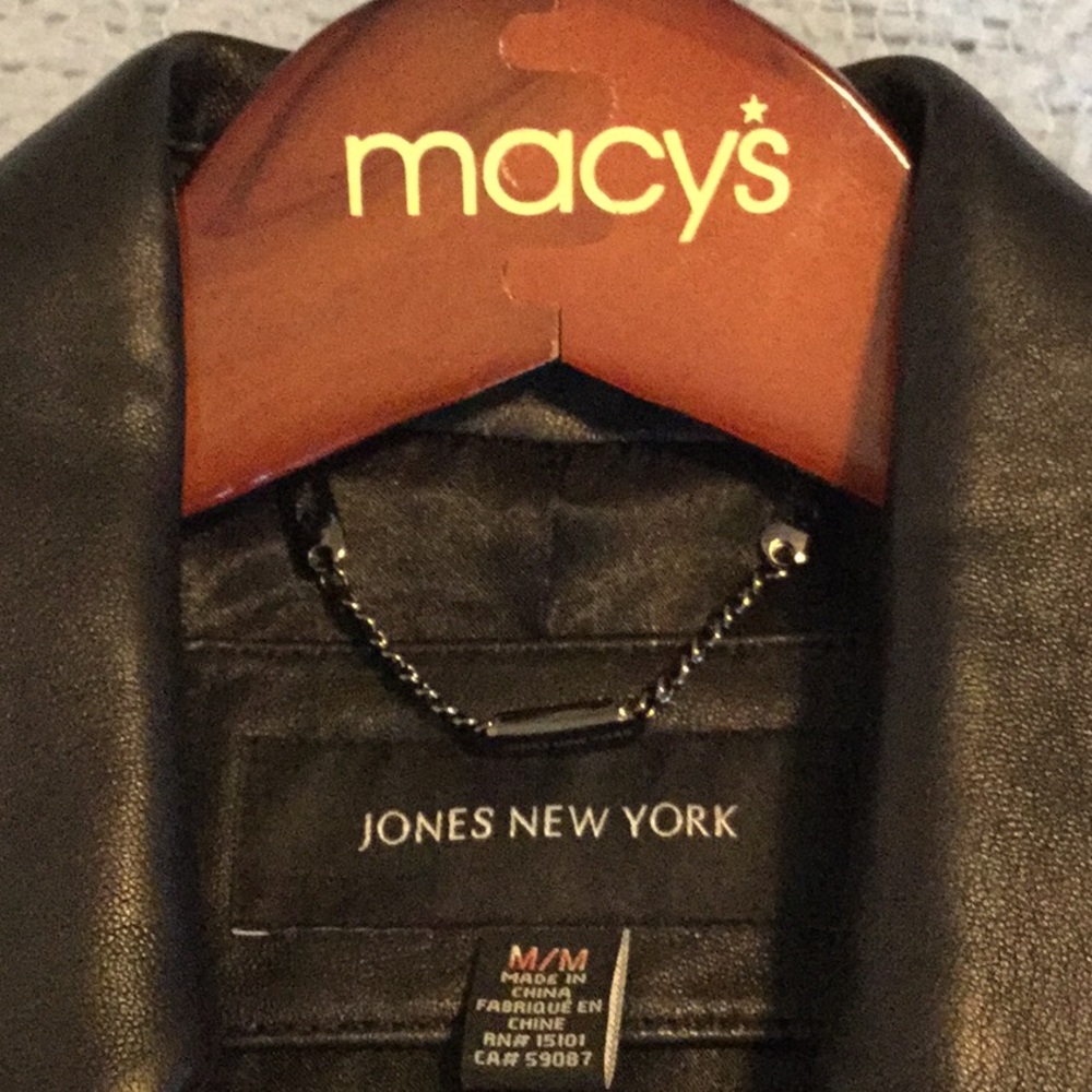 JONES NY WOMENS FALL LIGHTWEIGHT LEATHER COAT - Picture 10 of 16